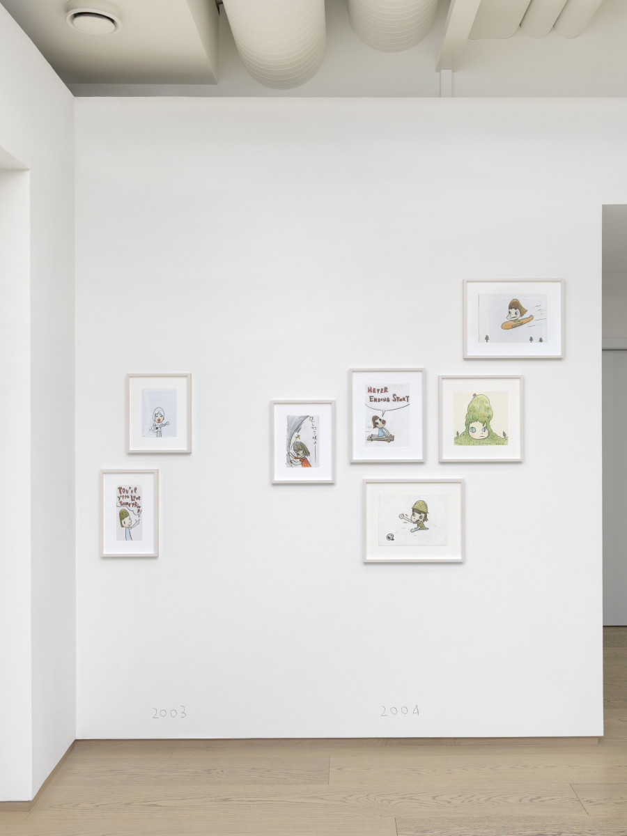 Installation Views, Yoshitomo Nara: The Bootleg Drawings 1988–2023, Pace Gallery, Geneva, Nov 17, 2023 – Feb 29, 2024. © Yoshitomo Nara, courtesy Pace Gallery. Photo: Annik Wetter, courtesy Pace Gallery