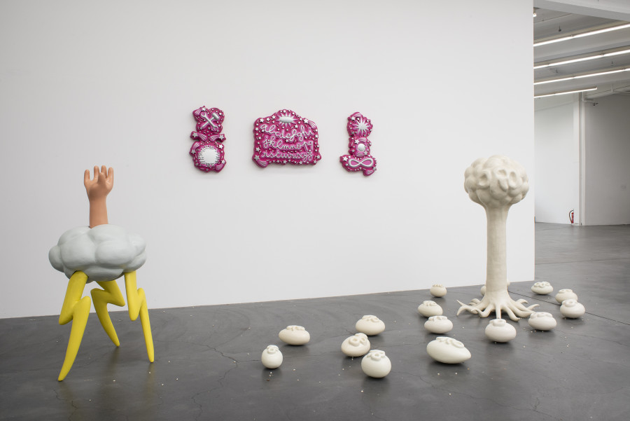 Florent Bonzon, The apparition; The ambivalence of λογος, both 2023 Installation view EL GRAN GRITO, Graduation Exhibition Bachelor and Master Institute Art Gender Nature HGK Basel FHNW, Kunsthaus Baselland, 2023, photo: Christian Knörr