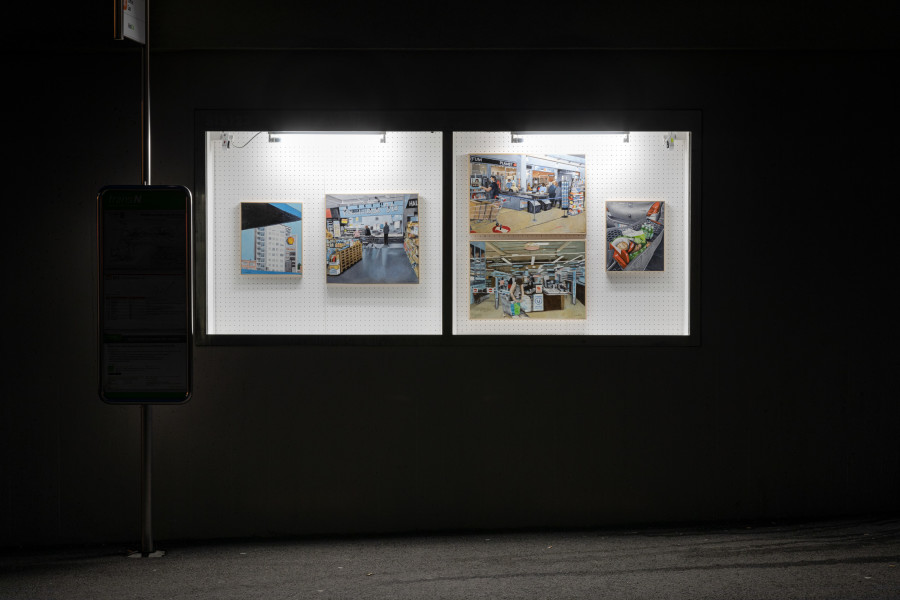 Installation view, Gust Duchateau, Peindre sans souci, SIS123, La Chaux-de-Fonds, 2025.