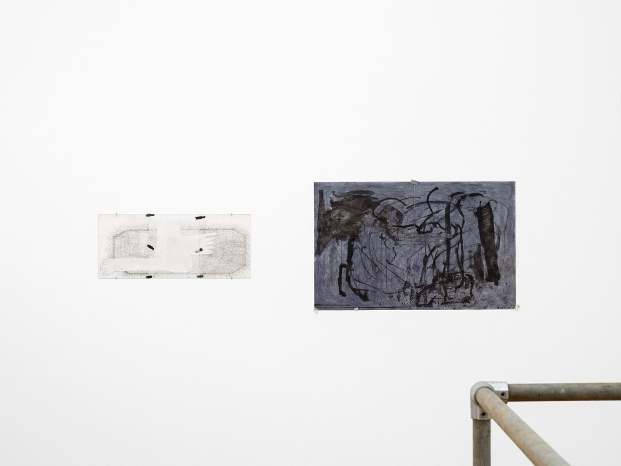 LA Timpa, Take one enemy, risk making twelve, 2025 & Above the dome, 2025, in I Got A New Joint: What I Should’nt Do With The Money, Kunsthalle Winterthur, 2025. Photo: Cedric Mussano. Courtesy of Kunsthalle Winterthur.