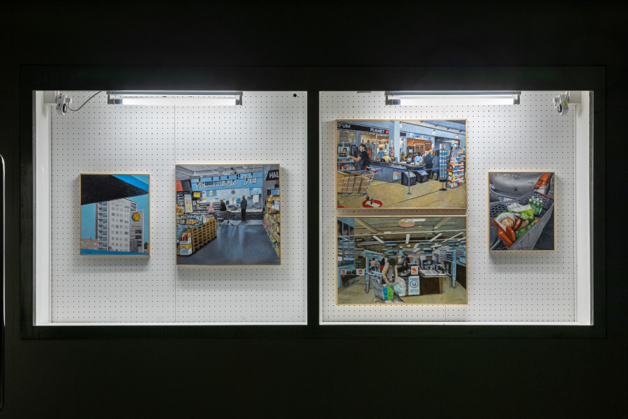 Installation view, Gust Duchateau, Peindre sans souci, SIS123, La Chaux-de-Fonds, 2025.