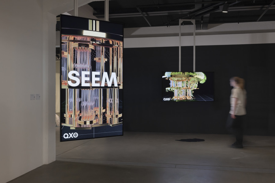 Exhibition view «Libby Heaney: Quantum Soup», 2024, HEK, photo: Franz Wamhof