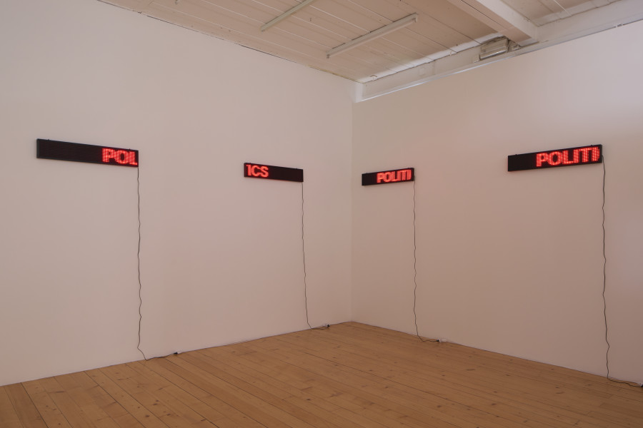 Hannah Black, Politics (Red Display), 2024. Photo: Guillaume Python. Courtesy of the artist and Arcadia Missa, London
