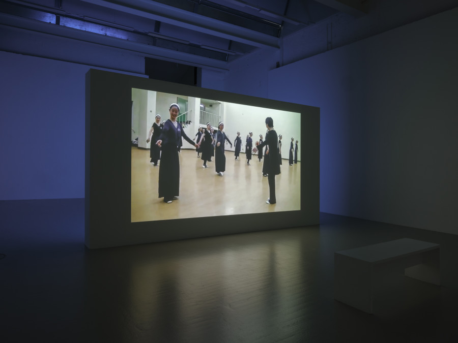 Hwayeon Nam, Against waves, 2019, video 14’53’’, exhibition view at CAN Centre d’art Neuchâtel, 2025. Photography: Sebastian Verdon. Courtesy: All images courtesy of Hwayeon Nam and CAN Centre d’art Neuchâtel