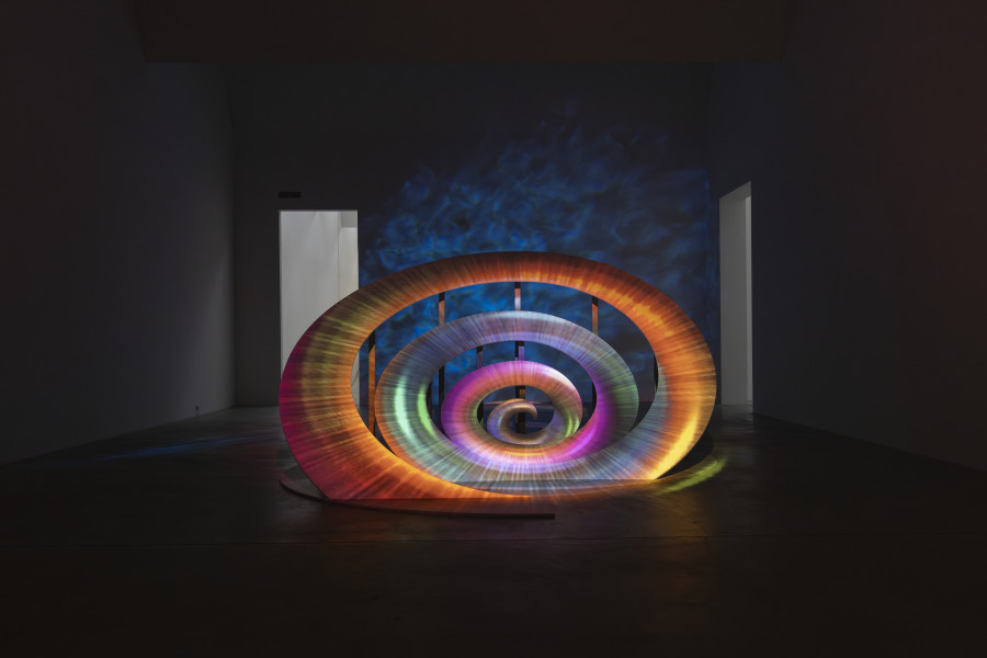 Tony Oursler, evo/devo, 2025, Artwork: evo/devo, 2025. Exhibition view, Tony Oursler, Hoisted from the Pit, Kunst Museum Winterthur, 2025. Photo: Reto Kaufmann