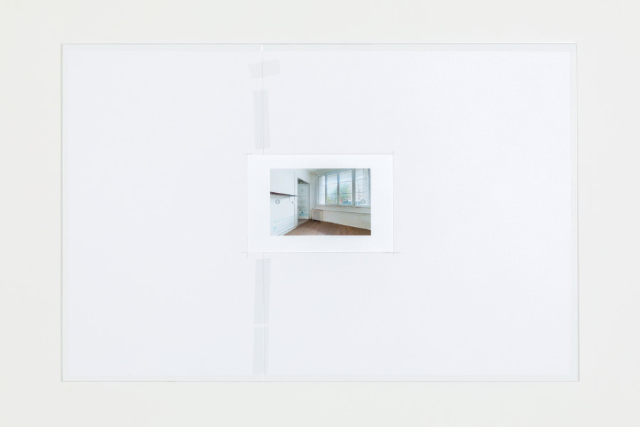 Gilles Jacot, Total excel, 2025, alu dibond advertising board, inkjet print on photopaper, paper, tape, 33 x 50 x 0.5cm