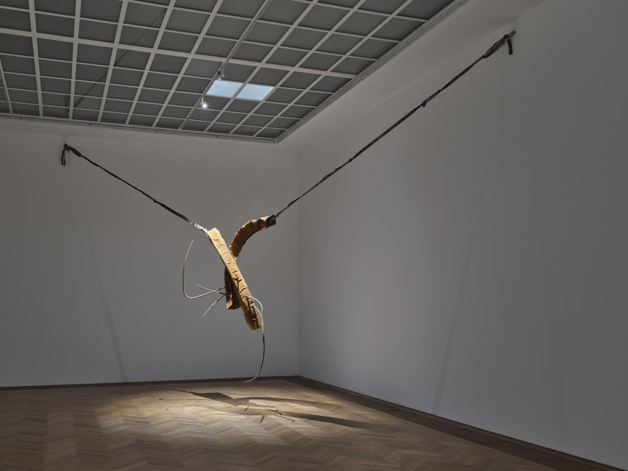 Dominique White, the crushing enclosure, 2026, installation view, in: Dominique White, All Great Powers Collapse from the Centre, Kunsthalle Basel, 2026, photo: Philipp Hänger / Kunsthalle Basel