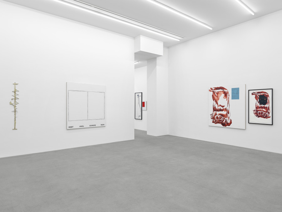 Installation view, Matias Faldbakken, Abstracts and Pewter Abstracts, Galerie Eva Presenhuber, Waldmannstrasse, Zurich, 2025. © Matias Faldbakken. Courtesy the artist and Galerie Eva Presenhuber, Zurich / Vienna. Photo: Stefan Altenburger Photography, Zürich