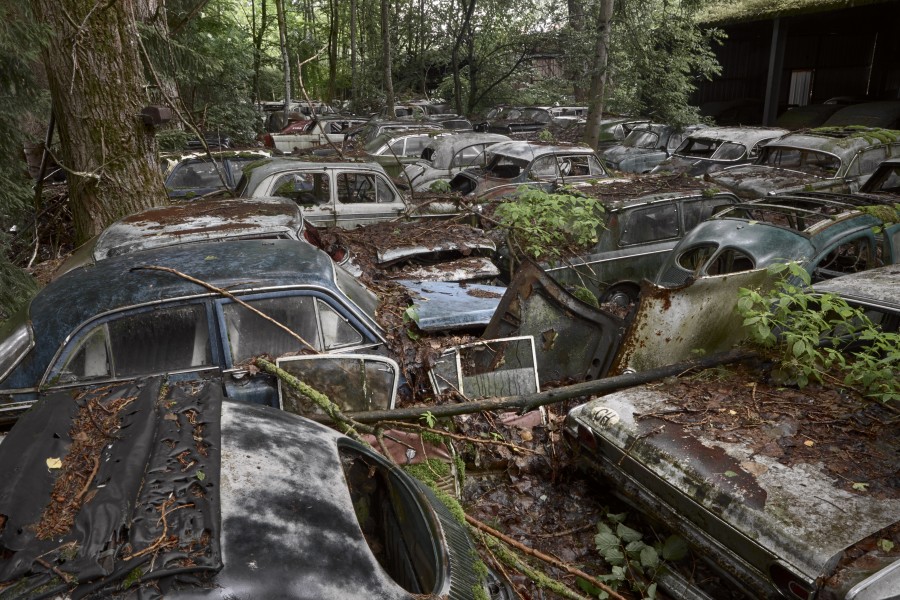 Vintage cars in the Franz Messerli auto-graveyard in Kaufdorf, Bern, 2009 Erik and Petra Hesmerg and More Gallery Courtesy Fairweather & Fairweather LTD and More Gallery