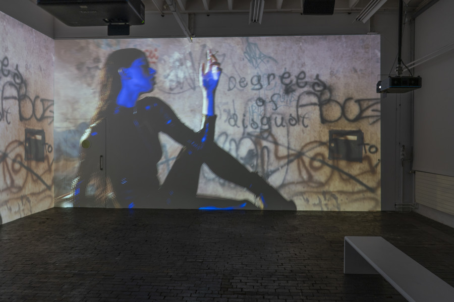 Vue d’exposition de Dialogue of the Dogs de Will Benedict au Centre d’Art Contemporain Genève (15.10.2022‒18.12.2022). © Centre d’Art Contemporain Genève. Photo : Julien Girard