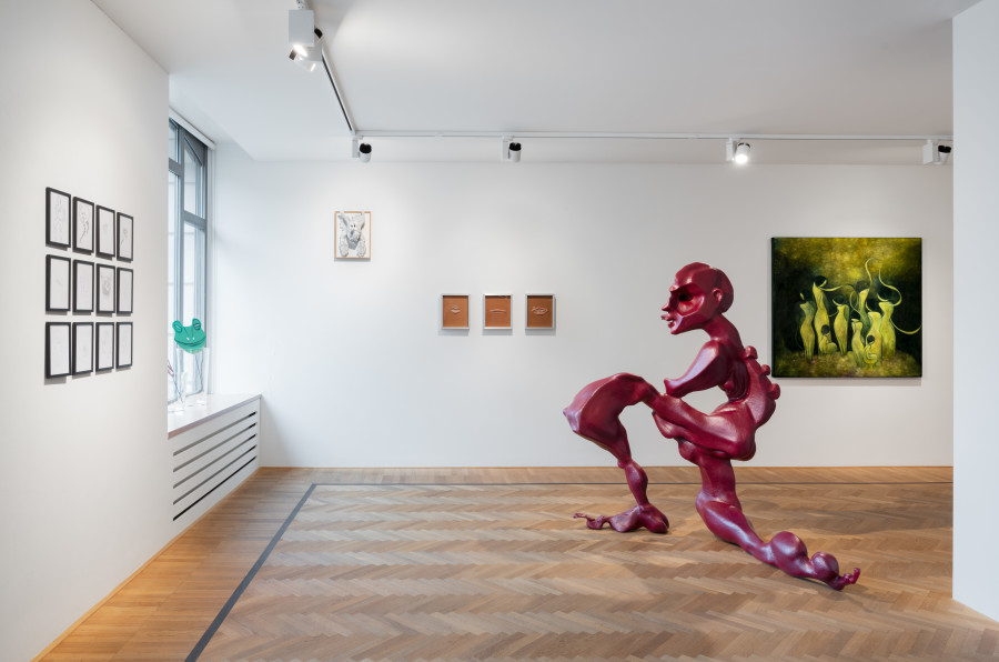 Installation shots of "Creatures & Masks", exhibited at Galerie Fabian Lang, Zurich, (29 February - 13 April 2024). Credit: Courtesy of the artists and Galerie Fabian Lang. Copyright: © Galerie Fabian Lang