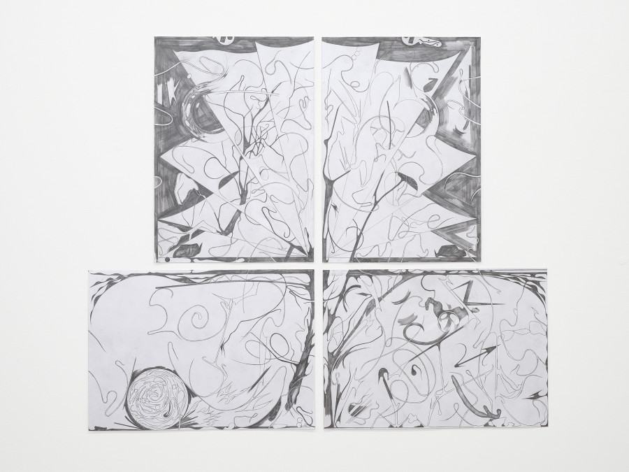 Mathis Pfäffli, behind and before each drawing lies another drawing, Graphite on paper, 29.8 × 21 cm, 2023 / Photo: Cedric Mussano / Courtesy: The artist, Kirchgasse Gallery, Steckborn and Damian and the Love Guru, Brussels/Zurich