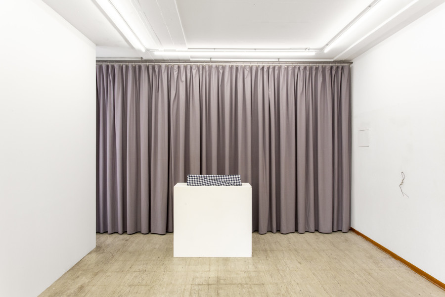 Installation view, Recessment, Stretcher, Basel, 2025. [l.t.r.] Hallvard Nuland: I Only Wanted Something Else to do but Hang Around 2023/2025 | Edit Oderbolz: Together 2024. Courtesy of the artists and Stretcher. Photo: Nina Rieben