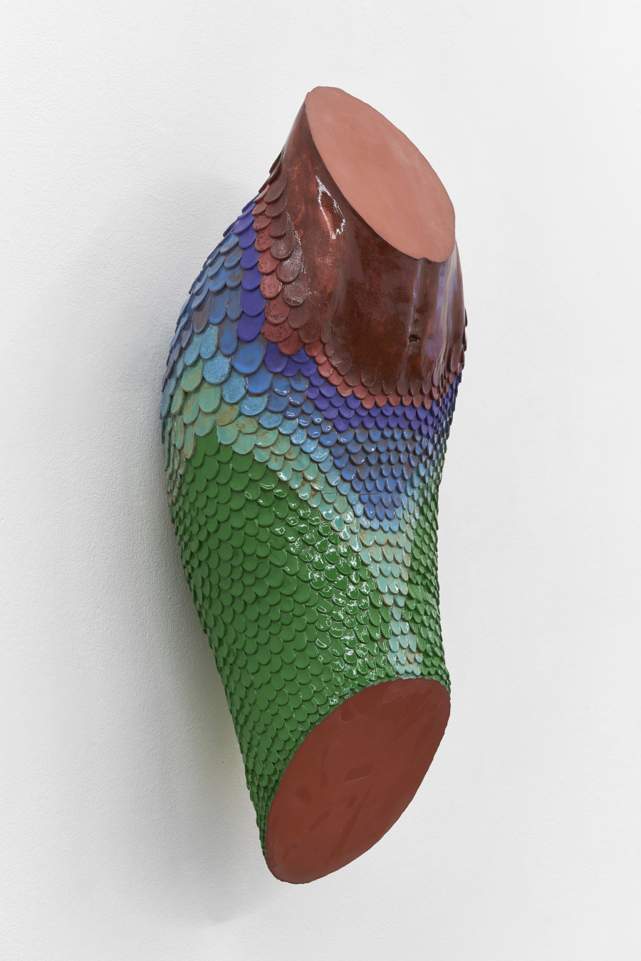 Installation view, Pedro Wirz, Environmental Hangover, Kunsthalle Basel, 2022, view on Bicho Abstrato (Iara), 2022. Photo: Philipp Hänger / Kunsthalle Basel