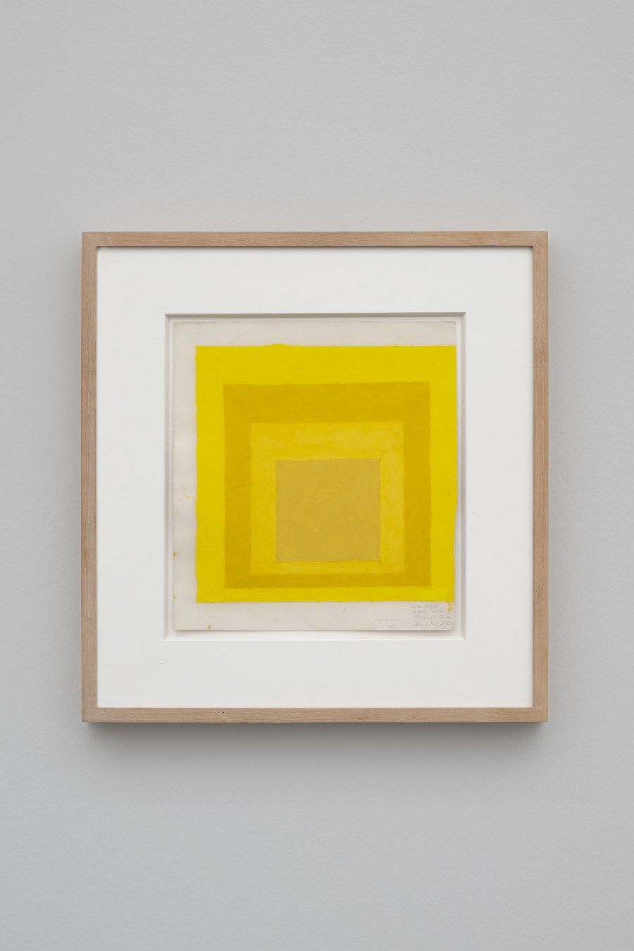 Exhibition view, Exploring the Archive, Interacting Colors, view on, Josef Albers, Study for Hommage to the Square, n.d., von Bartha, Basel, 2025. Photo: Andreas Zimmermann / von Bartha