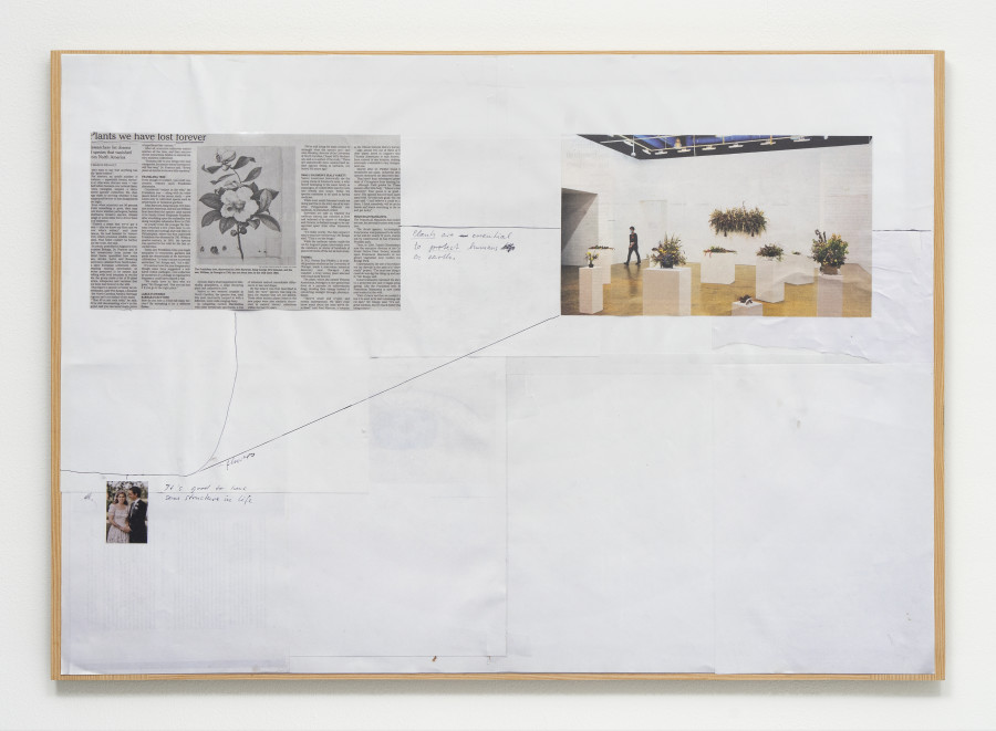 Philipp Simon, Board D, 2021, Paper, Veneer and Foil on Wood / Photo: CE / Courtesy: the Artist and Kirchgasse Gallery
