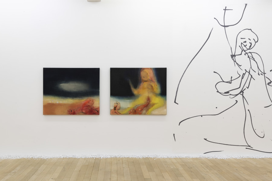 Installation view, Leiko Ikemura, Cosmic Mom, Galerie Peter Kilchmann, 2024.