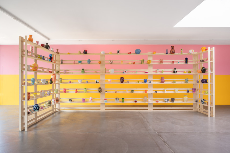 Exhibition view, Karim Noureldin, Tara, von Bartha, 2025, view on, Naq, 2025. Photo: Finn Curry / von Bartha. Courtesy of the artist and von Bartha