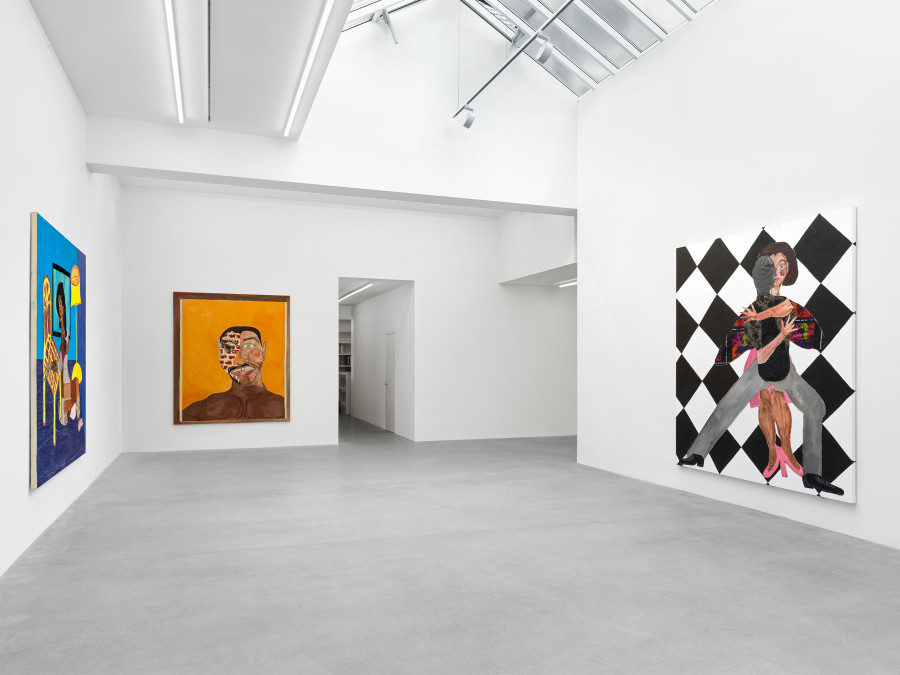 Installation view, Tschabalala Self, Spaces and Places, Galerie Eva Presenhuber, Zurich, Maag Areal, 2023. Courtesy the artist and Galerie Eva Presenhuber, Zurich / Vienna Photo: Stefan Altenburger Photography, Zürich