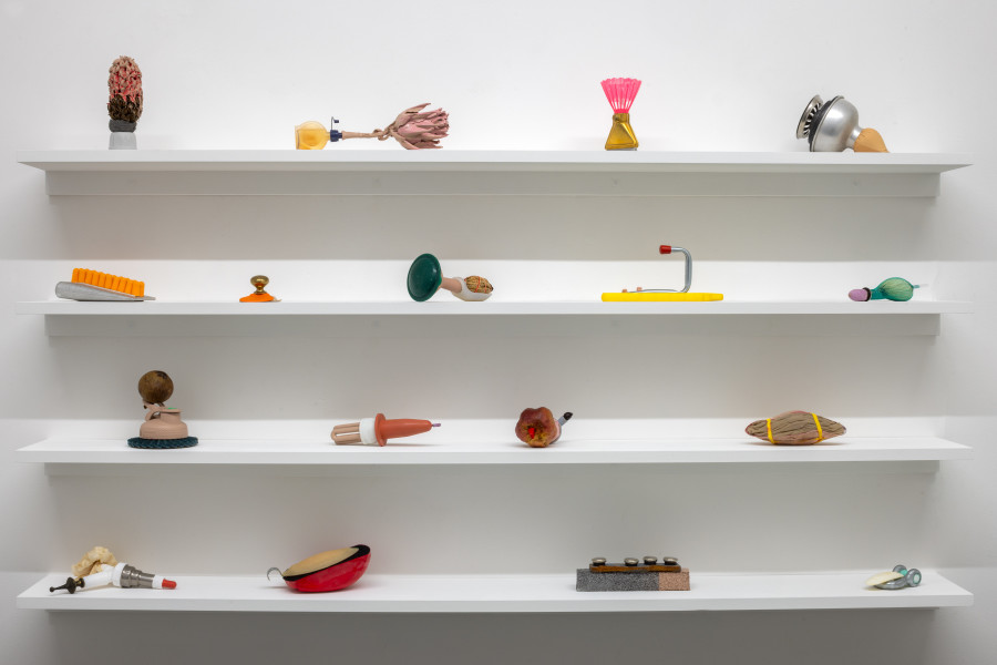 Maria Ceppi, Objets Cultes, installation view from the solo show Maria Ceppi, curated by Elisabeth Bronfen, jevouspropose, Zurich, 2024. Courtesy of the artist. Photo: Thomas Andenmatten