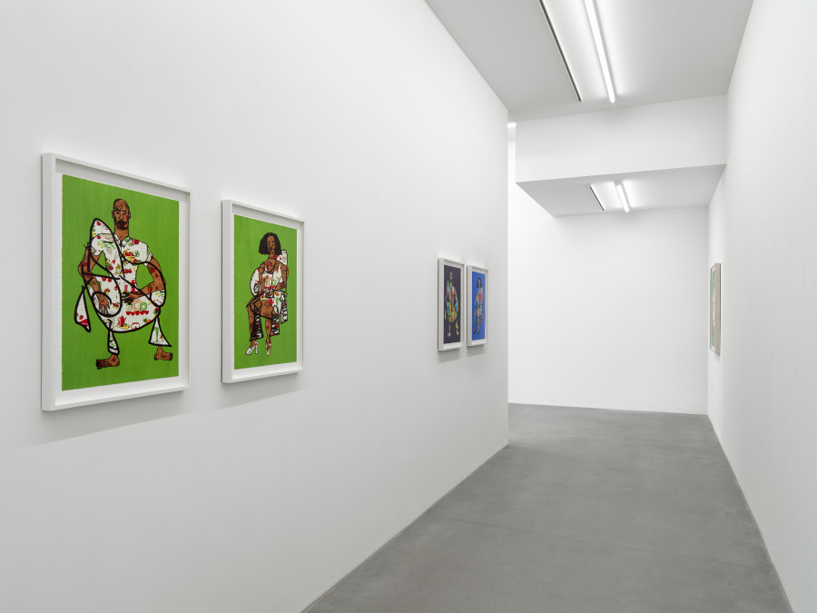 Installation view, Tschabalala Self, Spaces and Places, Galerie Eva Presenhuber, Zurich, Maag Areal, 2023. Courtesy the artist and Galerie Eva Presenhuber, Zurich / Vienna Photo: Stefan Altenburger Photography, Zürich