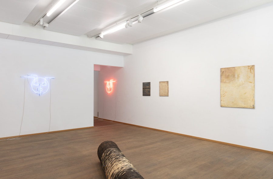 Installation view, Olaf Holzapfel and Michael Sailstofer, Speaking through substance, Livie Gallery, 2025. Photo credit: Esther Mathis