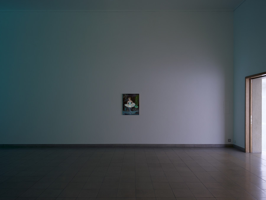 Karen Kilimnik the shade of the river styx, 2005 Wasserlösliches Öl auf Leinwand / Watersoluble oil color on canvas Sammlung Ringier, Schweiz / Collection Ringier, Switzerland Swan Lake Ausstellungsansicht / installation view Kunsthaus Glarus, 2023 Alle Fotos / all images: Cedric Mussano