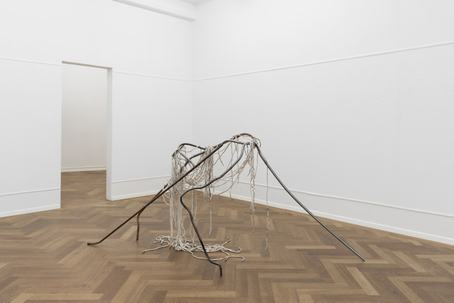 Installation view, THIS CHAPTER BEGINS TWICE, Ève-Gabriel Chabanon, KRONE COURONNE, 2025. Photo credit: Michal Schorro