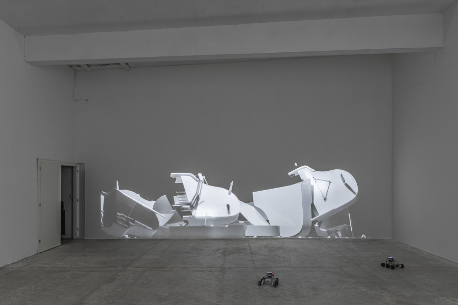 Installation view, alfatih, Looking Good as the World Falls Apart, CIRCUIT, Centre d’Art Contemporain, Lausanne, 2025. Photographer: Aude Mayer. © the artists, Aude Mayer, CIRCUIT Centre d’art contemporain Lausanne