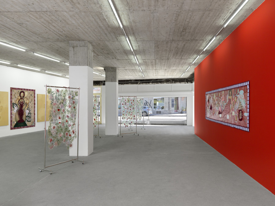 Sadaf H Nava, Vanity, Ornamental Madness in the Shadow of a Dionysian Mask, installation views, Karma International, Zurich, 2023. Photo credits: Annik Wetter