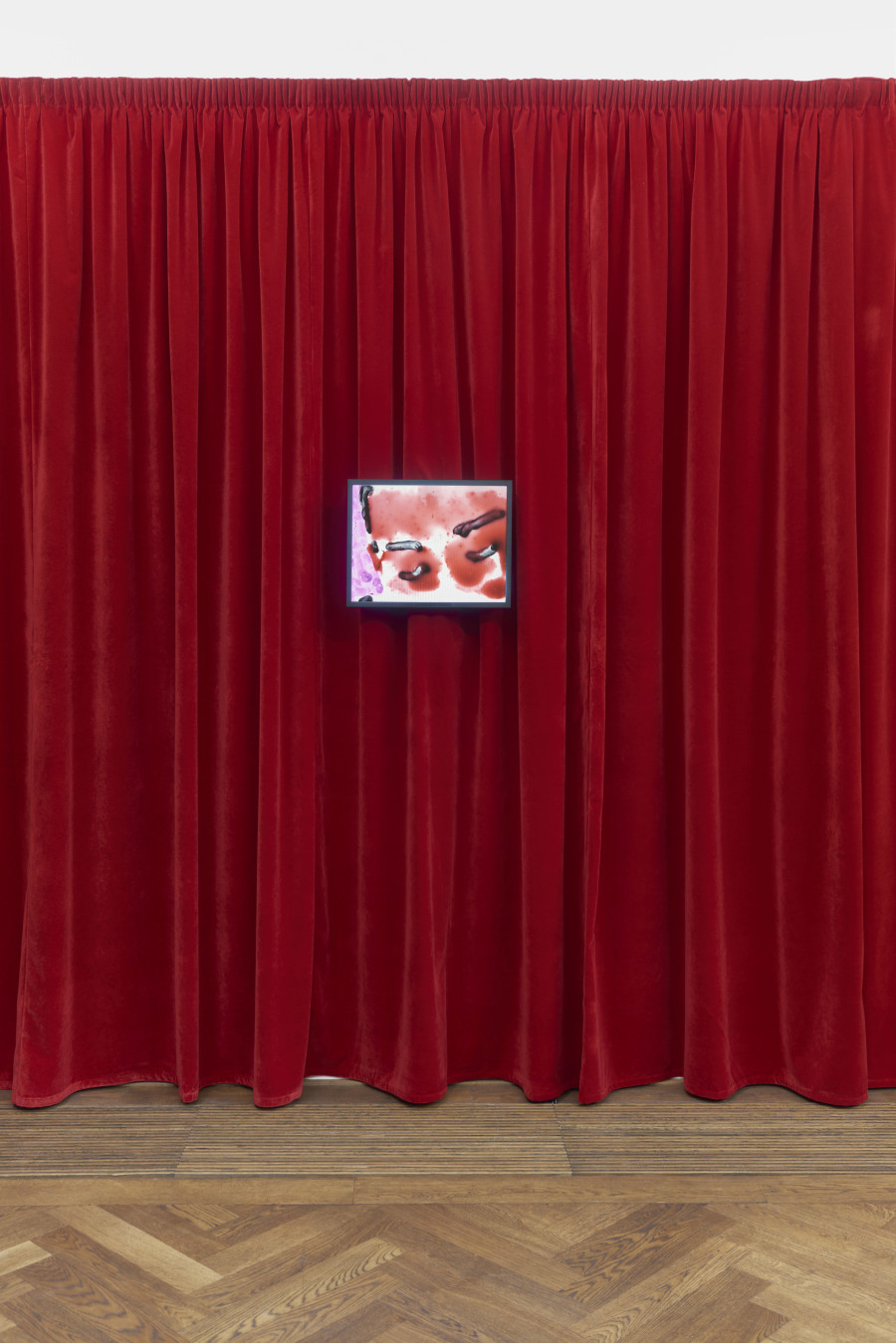 Diego Marcon, Untitled (Head falling 05), 2015, installation view, in: Diego Marcon, Have You Checked the Children, Kunsthalle Basel, 2023, photo: Philipp Hänger / Kunsthalle Basel