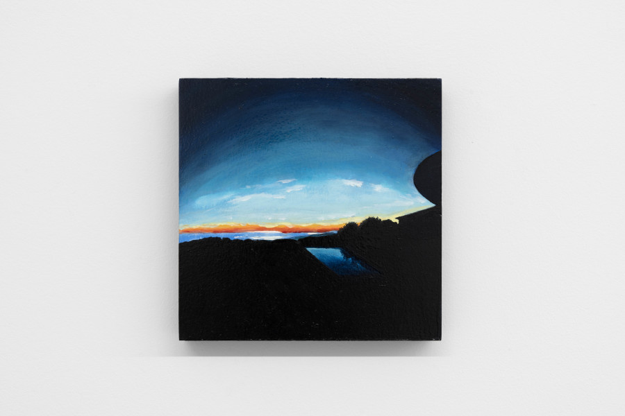 DonChristian Jones, Cape Cod Sunset (Emily’s House), 2024, Oil on wood, 25.5 × 25.5 × 4cm. Photo credits: marytwo