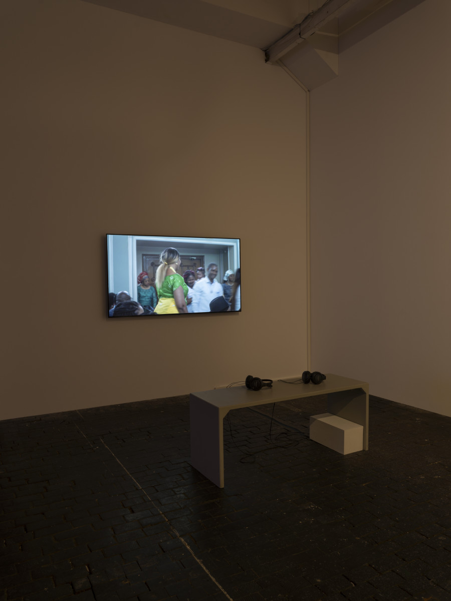 Exhibition view of Re/member Your House with the project the AfroGreeks by Døcumatism and a solo show by Menelaos Karamaghiolis at Centre d’Art Contemporain Genève (November 1st‒December 23, 2023). © Centre d’Art Contemporain Genève. Photo: Julien Gremaud