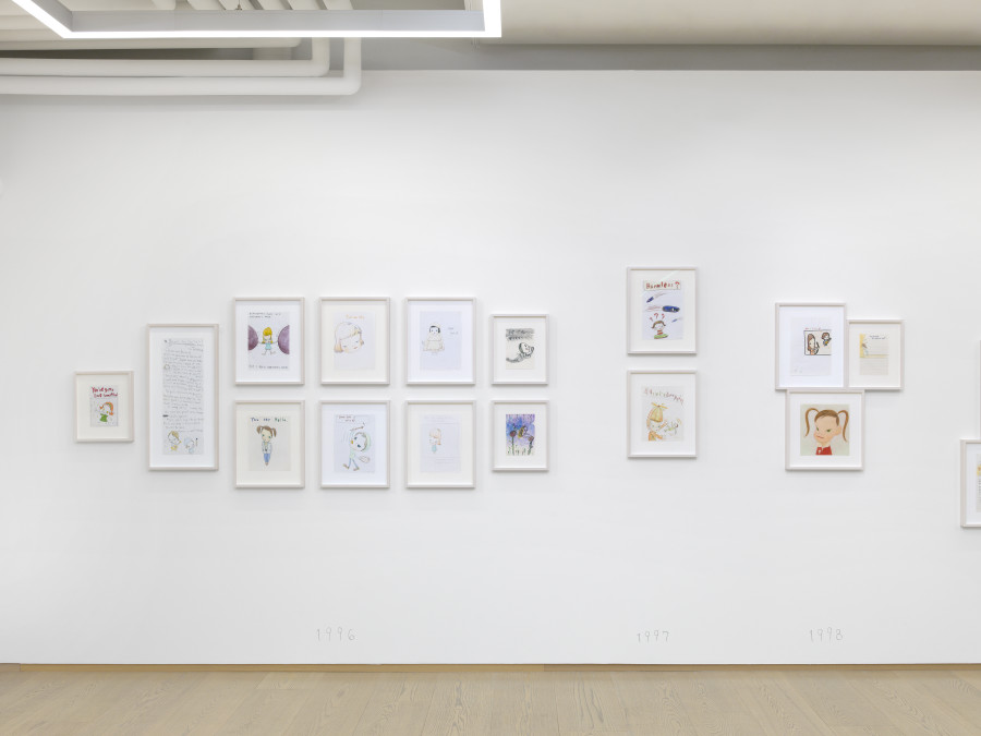 Installation Views, Yoshitomo Nara: The Bootleg Drawings 1988–2023, Pace Gallery, Geneva, Nov 17, 2023 – Feb 29, 2024. © Yoshitomo Nara, courtesy Pace Gallery. Photo: Annik Wetter, courtesy Pace Gallery