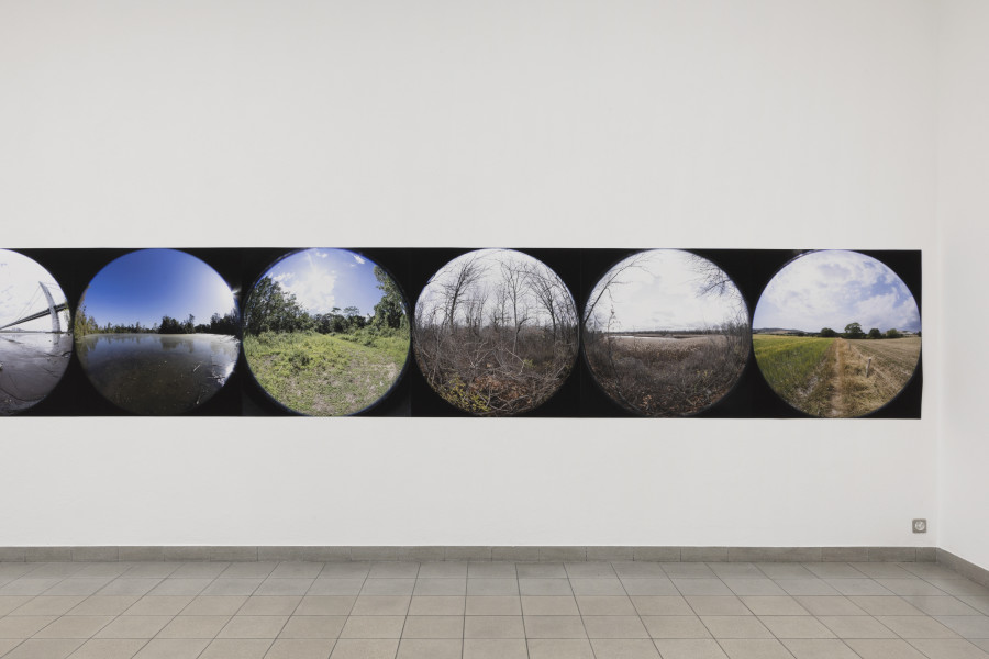 Emanuel Rossetti, Walks, detail, 2024. UltraChrome HDR ink on Enhanced Matte paper, mounted on linen, 110 x 1650 cm. Emanuel Rossetti, Stimmung, installation view, Kunsthaus Glarus, 2024. Photo: Gina Folly. Courtesy of the artist, Karma International, Zurich and Jan Kaps, Cologne.