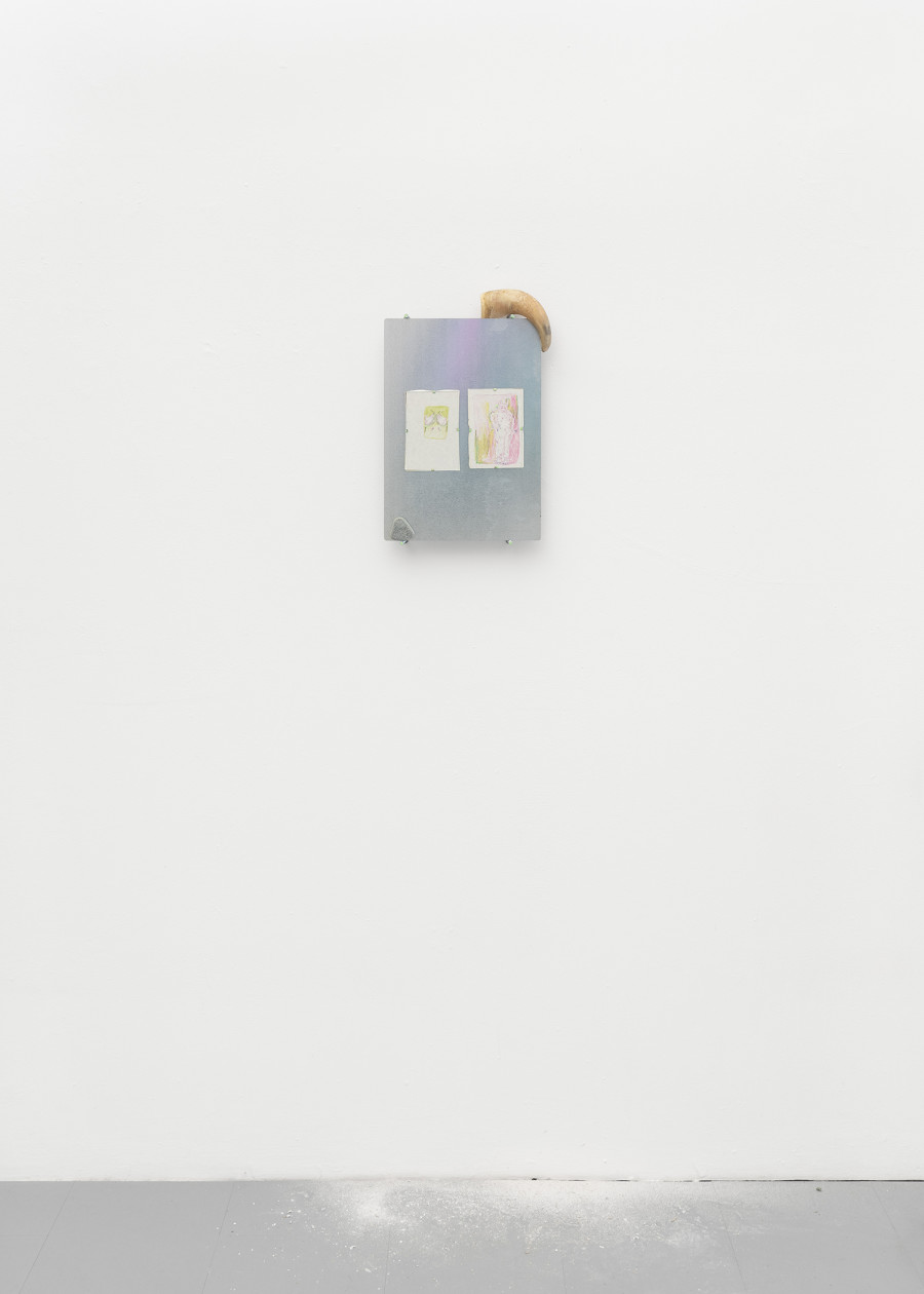 Detail of Rebecca Solari, Manda giù, 2025. Steel, drawings, text, 6 x A4. Ph by Riccardo Giancola. Images courtesy of artists and La Rada, Photography by Riccardo Giancola (@riccardo_giancola) and Emanuele Finardi (@e.m.hey)