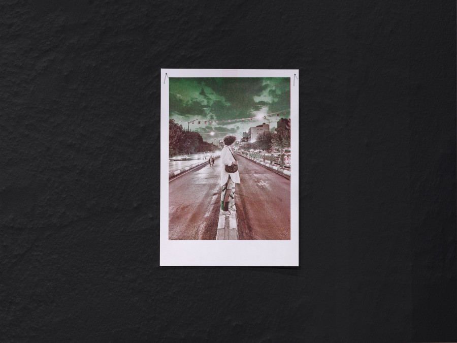 Exhibition view «Poetry for Revolutions», Cabaret Voltaire 2023; Shirana Shahbazi, Revolution Street, 2023. Photo: Cedric Mussano.