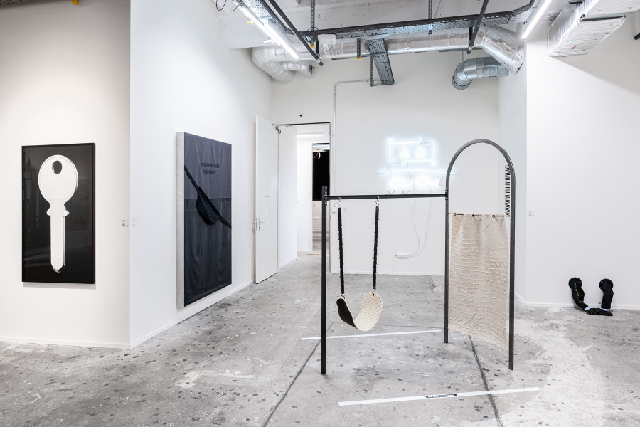 Exhibition view, Group Show «Spielact Festival» at Le Commun, Geneva, 2025. Photo credit: Daniel Leal