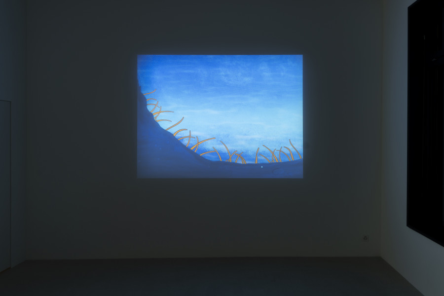 Julian Irlinger, Ludwig, 2024, Digital video, sound, 8 min (loop), Animation: Julian Irlinger; CGI: Alexander Pannier; sound effects: Burkhard Beschow; voices: Dominik Auerbach, Robert Heil; special thanks: Rosario Talevi. Damien & The Love Guru, 2024. Courtesy of the artist and Damien & The Love Guru, Brussels/Zürich. Photo: Claude Barrault