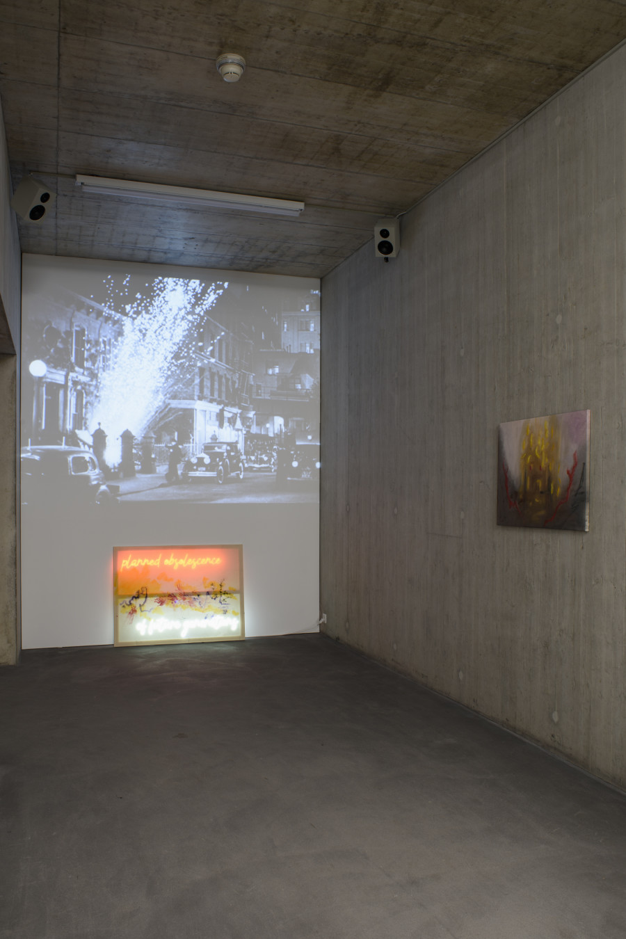 Valie Winter, Burning Homes, 2025, Installation view Revolt Against the Sun!, Graduation Exhibition Bachelor and Master Institute Art Gender Nature HGK Basel FHNW, Kunsthaus Baselland, 2025, photo: Christian Knörr