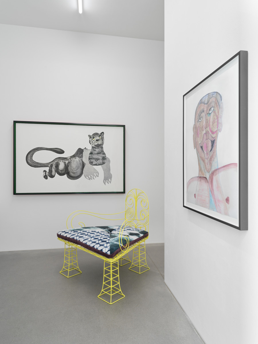 Installation view, Tschabalala Self, Spaces and Places, Galerie Eva Presenhuber, Zurich, Maag Areal, 2023. Courtesy the artist and Galerie Eva Presenhuber, Zurich / Vienna Photo: Stefan Altenburger Photography, Zürich