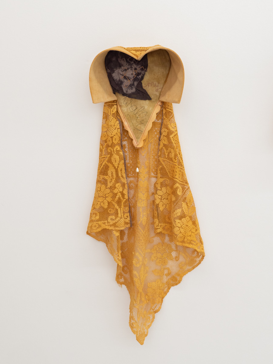 Walpurg von Runs, Anna Reutinger with Fanny Adriana Dunning, Second hand linen, cotton, iron, tannic acid, onion skins, madder, alder buckthorn, Variable dimensions