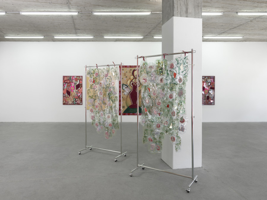 Sadaf H Nava, Vanity, Ornamental Madness in the Shadow of a Dionysian Mask, installation views, Karma International, Zurich, 2023. Photo credits: Annik Wetter
