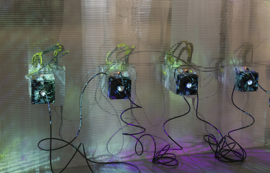 Lukas Truniger, Undergrown, 2023, exhibition view «Collective Worldbuilding – Art in the Metaverse», 2023, HEK, Photo: Franz Wamhof