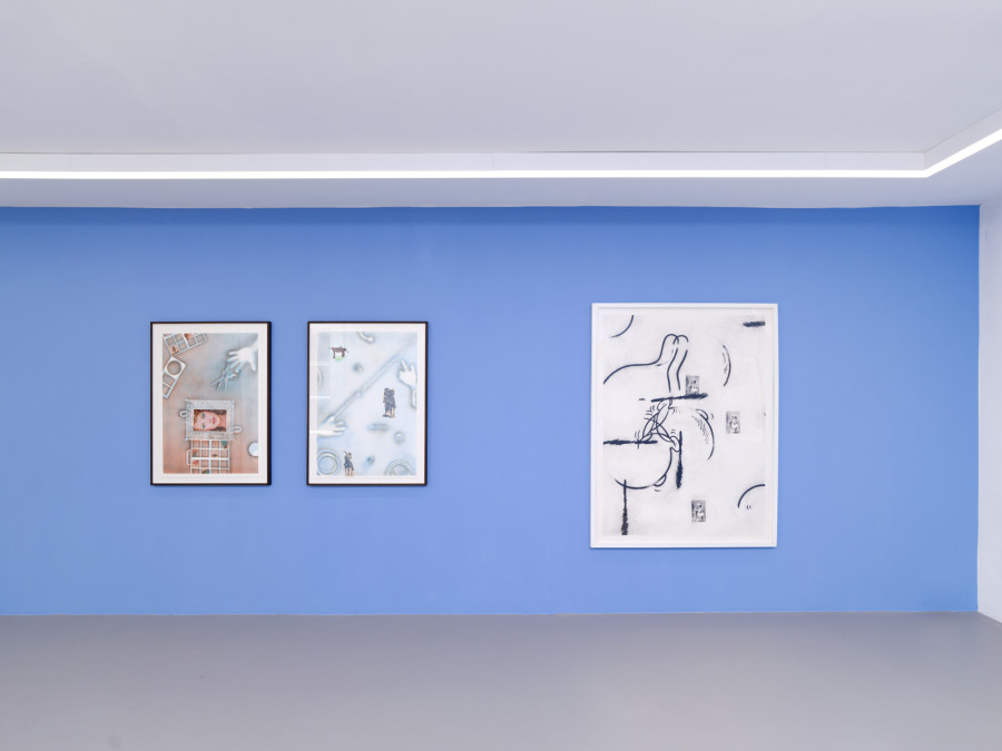 Hippolyte Hentgen, vue de l’exposition « Chambre à deux lits » à la Villa du Parc - centre d’art contemporain - Aurélien Mole, 2025