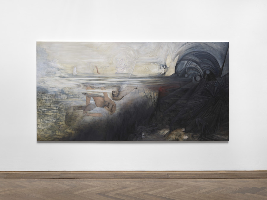Janiva Ellis, When God Splits the Atom, 2025, installation view, in: Janiva Ellis, Geneva, Kunsthalle Basel, 2026, photo: Philipp Hänger / Kunsthalle Basel
