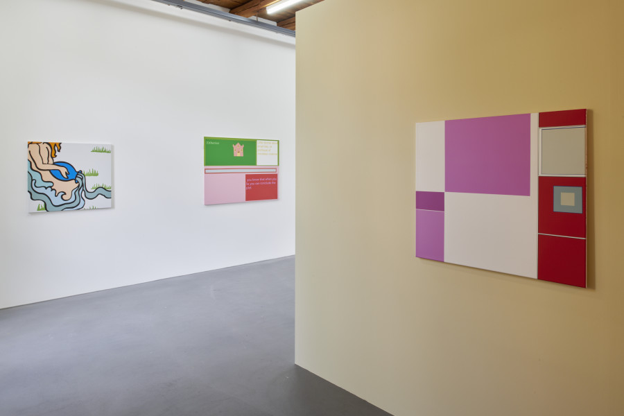 Exhibition view, Andreas Hochuli, The Year of the Babyshit Brown SUV, 2023. Photo : Guillaume Python. Courtesy of Kunsthalle Friart Fribourg and the artist