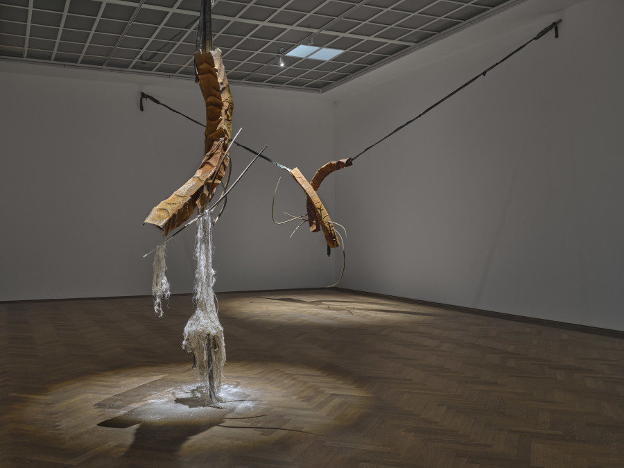 Dominique White, All Great Powers Collapse from the Centre, exhibition view, Kunsthalle Basel, 2026, photo: Philipp Hänger / Kunsthalle Basel