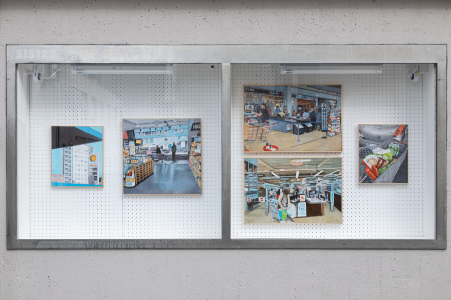 Installation view, Gust Duchateau, Peindre sans souci, SIS123, La Chaux-de-Fonds, 2025.