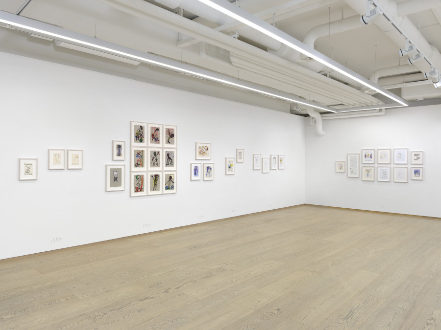 Installation Views, Yoshitomo Nara: The Bootleg Drawings 1988–2023, Pace Gallery, Geneva, Nov 17, 2023 – Feb 29, 2024. © Yoshitomo Nara, courtesy Pace Gallery. Photo: Annik Wetter, courtesy Pace Gallery